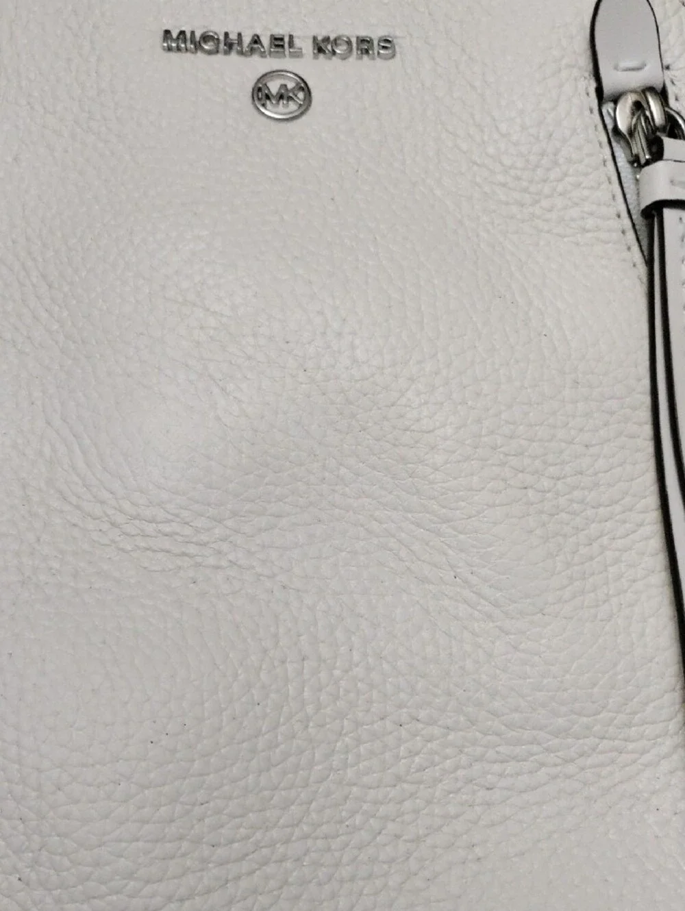 Michael Kors Optic White Pebbled Leather Backpack